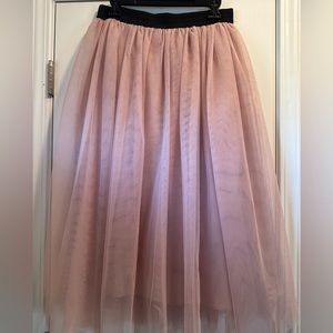 HALOGEN tulle midi skirt
